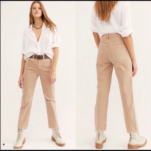 Free People Almost New Distressed Straight Leg Jeans 24